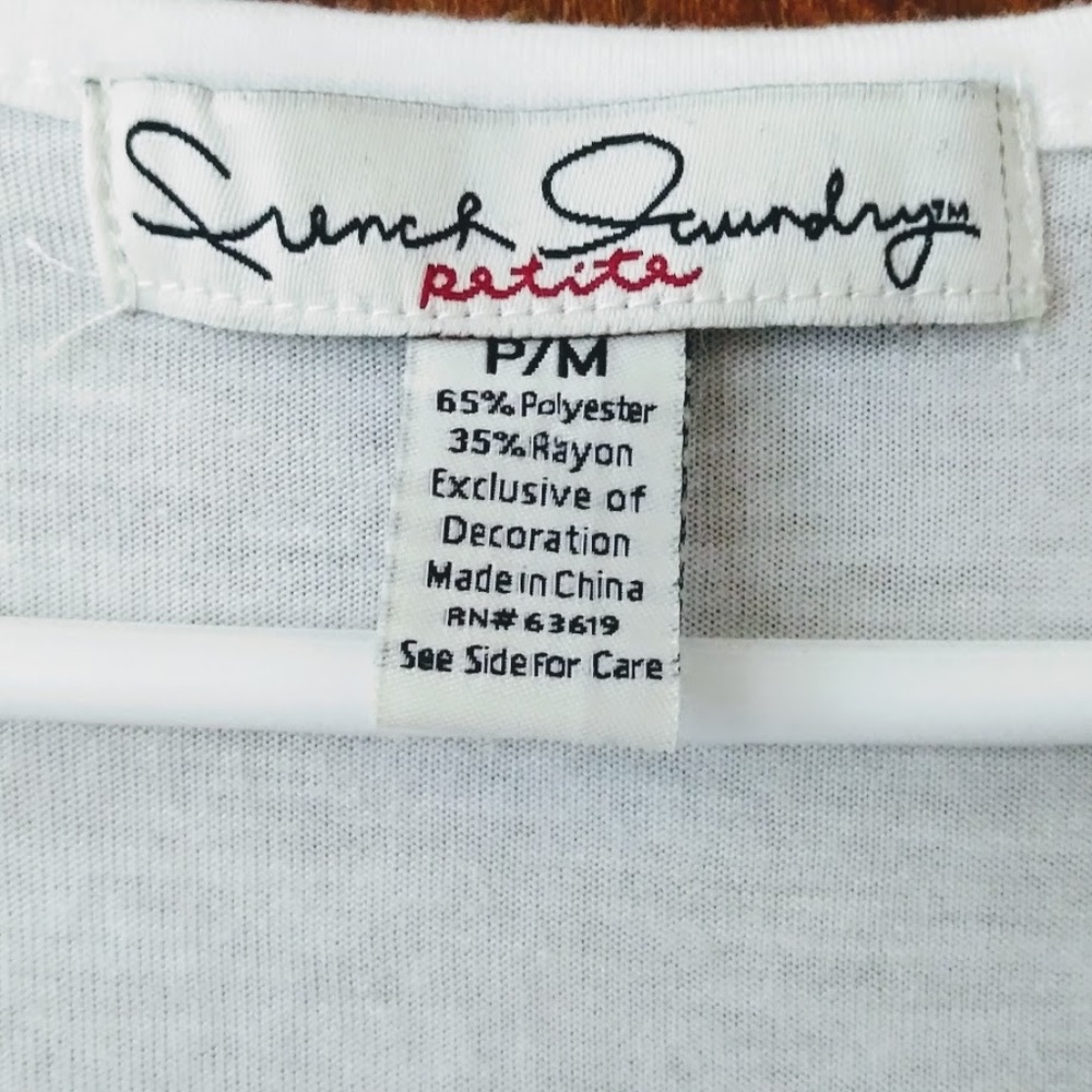 French Laundry Ruffled Sheer Tee Size MP - Picture 4 of 5